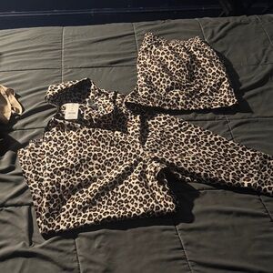 LOFT Leopard Print Peplum Button-Down Blouse